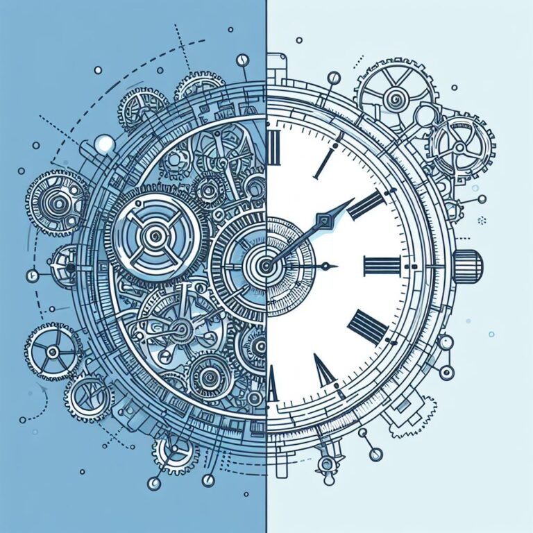 A clock with visible cogs and gears