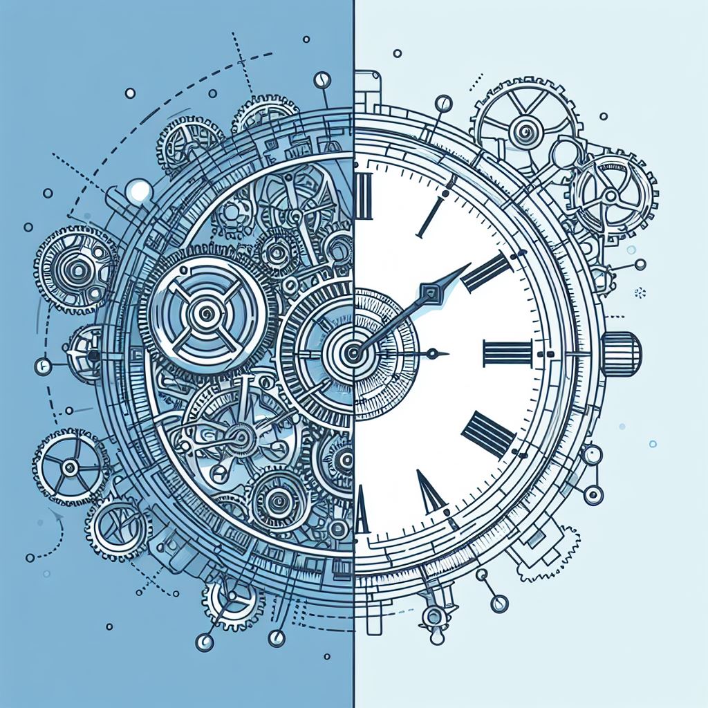 A clock with visible cogs and gears